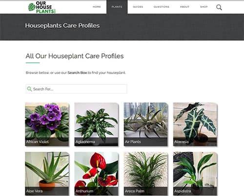 Ourhouseplants Plant Profiles Screenshot