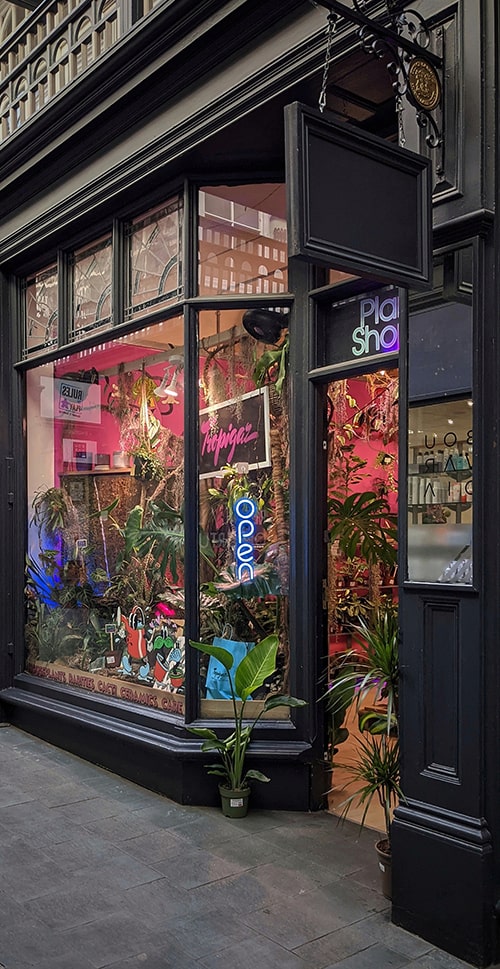 Front of a plant shop in Wales selling houseplants