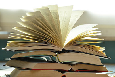 Collection of open books