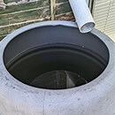 A container filled with rainwater